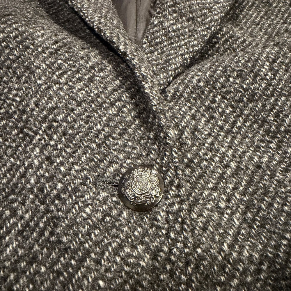 Banana Republic Factory Blazer Gray Tweed Twill Womens 14 Preppy Classic Academy - Picture 5 of 12
